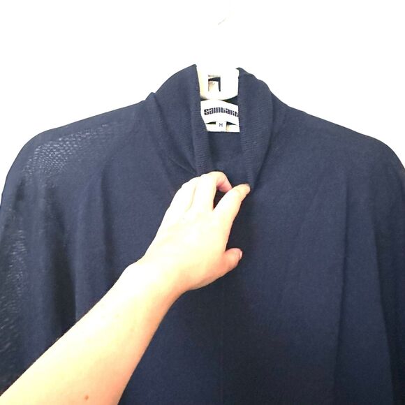 SAINT ART Carla Merino Wool Turtleneck Sweater Navy Blue Medium - Picture 4 of 5